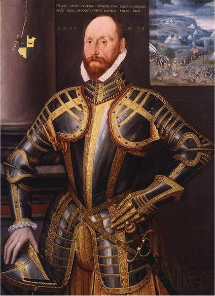 unknow artist Portrait of John Farnham, Gentleman-Pensioner to Elizabeth I of England Norge oil painting art